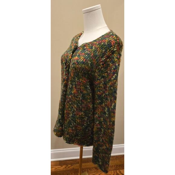 Vintage Open Knit Sweater PBJ Sport Three Button Cardigan Sweater Green Small - Picture 3 of 10